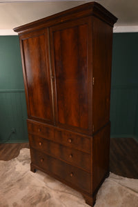 English Mahogany Linen Press c.1890 - The Barn Antiques