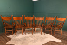 Load image into Gallery viewer, Stunning American Oak Pressed Back Arm Chairs c.1900 - The Barn Antiques