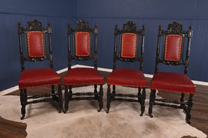 Set of 4 Hand Carved Chairs - The Barn Antiques