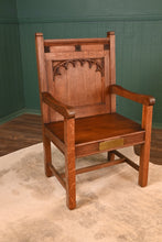 Load image into Gallery viewer, English Oak Chair with Dedication Plaque - The Barn Antiques