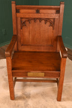 Load image into Gallery viewer, English Oak Chair with Dedication Plaque - The Barn Antiques