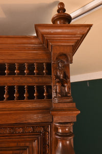 Heavily Carved Oak Continental Cabinet c.1870 - The Barn Antiques