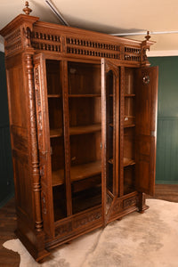 Heavily Carved Oak Continental Cabinet c.1870 - The Barn Antiques