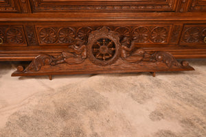 Heavily Carved Oak Continental Cabinet c.1870 - The Barn Antiques