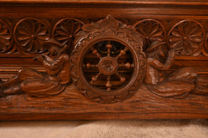 Heavily Carved Oak Continental Cabinet c.1870 - The Barn Antiques