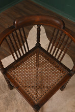Load image into Gallery viewer, English Mahogany Caned Corner Chair c.1900 - The Barn Antiques