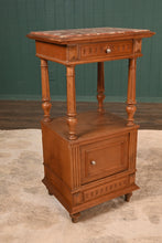 Load image into Gallery viewer, French Walnut Marble Topped Chevet c.1890 - The Barn Antiques