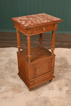 Load image into Gallery viewer, French Walnut Marble Topped Chevet c.1890 - The Barn Antiques