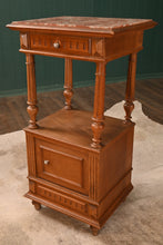 Load image into Gallery viewer, French Walnut Marble Topped Chevet c.1890 - The Barn Antiques