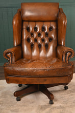 Load image into Gallery viewer, Vintage English Leather Directors Chair - The Barn Antiques