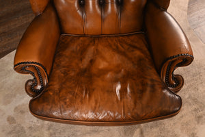 Vintage English Leather Directors Chair - The Barn Antiques
