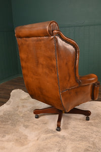 Vintage English Leather Directors Chair - The Barn Antiques