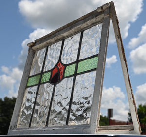 Antique English Stained Glass in Metal Frame - The Barn Antiques