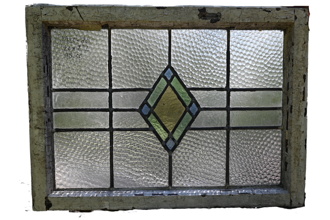 English Stained Glass in Original Frame - The Barn Antiques