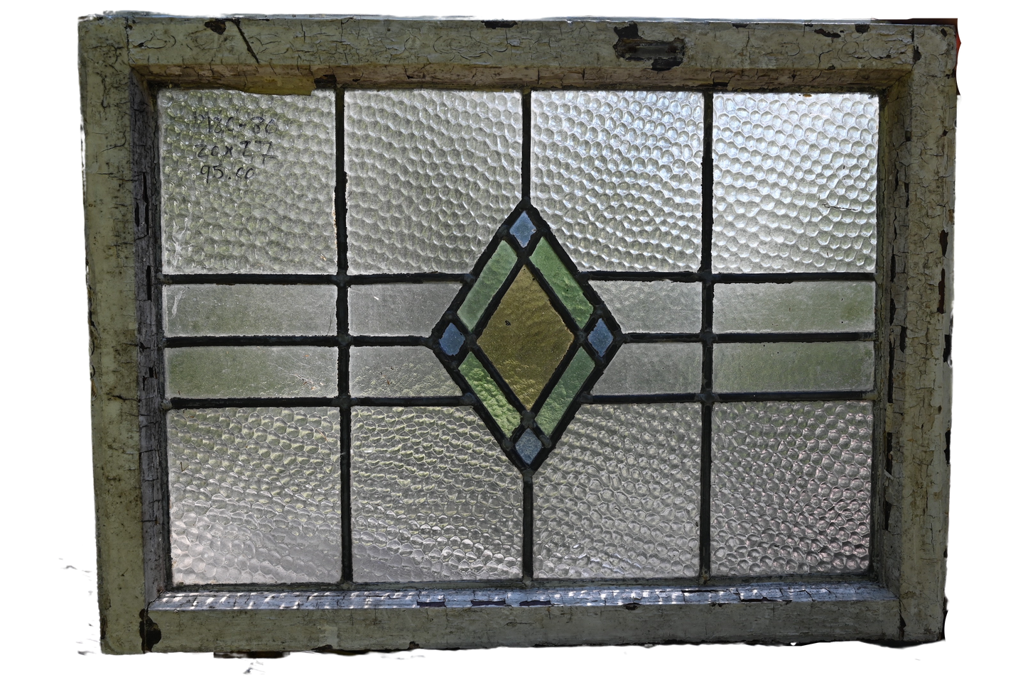 English Stained Glass in Original Frame - The Barn Antiques