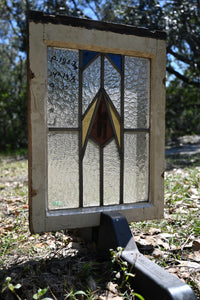 English Stained Glass in Original Frame - The Barn Antiques