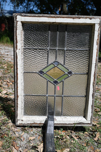 English Stained Glass in Original Frame - The Barn Antiques