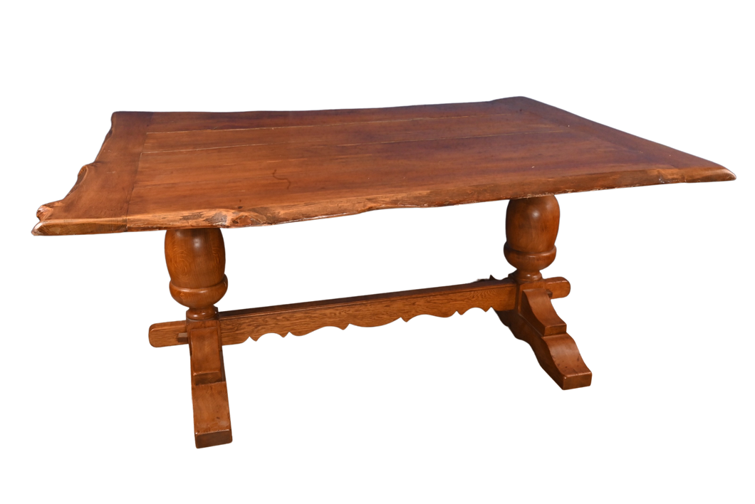 Solid English Live Edge Oak Table - The Barn Antiques