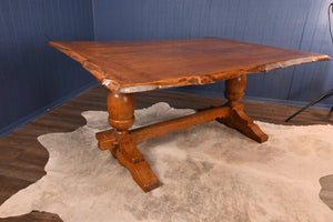 Solid English Live Edge Oak Table - The Barn Antiques