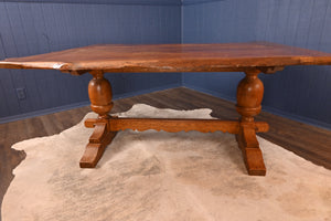 Solid English Live Edge Oak Table - The Barn Antiques