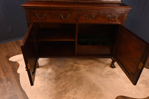 English Mahogany Bookcase over Cupboard circa 1890 - The Barn Antiques