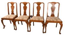 Load image into Gallery viewer, Walnut Queen Anne Style Chairs- Set of Four - The Barn Antiques