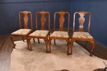 Load image into Gallery viewer, Walnut Queen Anne Style Chairs- Set of Four - The Barn Antiques