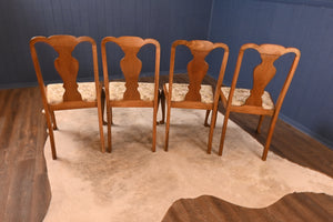 Walnut Queen Anne Style Chairs- Set of Four - The Barn Antiques