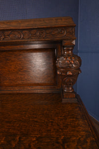 Fitted English Oak Carved Sideboard c.1920 - The Barn Antiques