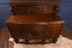 Fitted English Oak Carved Sideboard c.1920 - The Barn Antiques