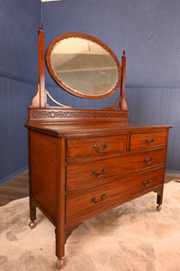 English Mahogany Mirrored Dressing Table c.1900 - The Barn Antiques