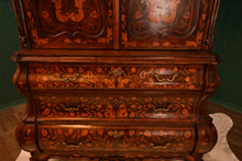 Load image into Gallery viewer, Antique Dutch Marquetry Bombe Cabinet Armoire c.1780 - The Barn Antiques