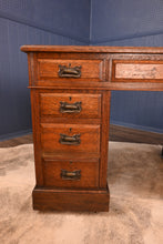 Load image into Gallery viewer, English Oak Leather Topped Desk c.1900 - The Barn Antiques