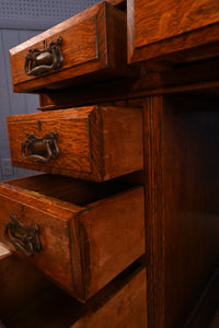 English Oak Leather Topped Desk c.1900 - The Barn Antiques