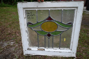 Antique English Stained Glass in Original Frame - The Barn Antiques