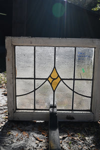 Antique English Stained Glass in Original Frame - The Barn Antiques