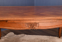 Load image into Gallery viewer, French Oak Marquetry Drawleaf Table c.1920 - The Barn Antiques