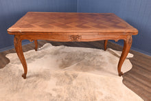 Load image into Gallery viewer, French Oak Marquetry Drawleaf Table c.1920 - The Barn Antiques