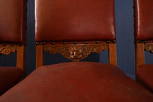 Load image into Gallery viewer, English Handsomely Carved Solid Oak Library Chairs c.1900 - Set of 8 - The Barn Antiques