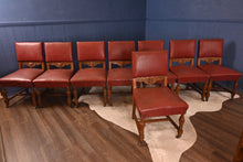 Load image into Gallery viewer, English Handsomely Carved Solid Oak Library Chairs c.1900 - Set of 8 - The Barn Antiques