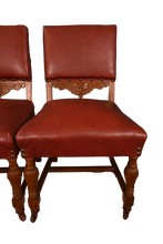 Load image into Gallery viewer, English Handsomely Carved Solid Oak Library Chairs c.1900 - Set of 8 - The Barn Antiques