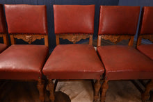Load image into Gallery viewer, English Handsomely Carved Solid Oak Library Chairs c.1900 - Set of 8 - The Barn Antiques