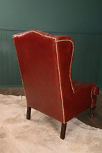 Load image into Gallery viewer, English Leather Chesterfield Wingback with Chippendale Feet - The Barn Antiques