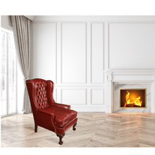 Load image into Gallery viewer, English Leather Chesterfield Wingback with Chippendale Feet - The Barn Antiques
