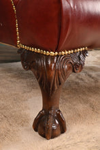 Load image into Gallery viewer, English Leather Chesterfield Wingback with Chippendale Feet - The Barn Antiques