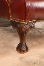 Load image into Gallery viewer, English Leather Chesterfield Wingback with Chippendale Feet - The Barn Antiques