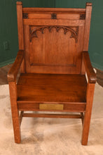 Load image into Gallery viewer, English Oak Chair with Dedication Plaque - The Barn Antiques