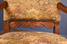 Load image into Gallery viewer, English Solid Oak Upholstered Captains Chair c.1900 - The Barn Antiques