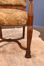 Load image into Gallery viewer, English Solid Oak Upholstered Captains Chair c.1900 - The Barn Antiques