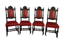Load image into Gallery viewer, Set of 4 Hand Carved Chairs - The Barn Antiques